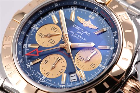 breitling chronomat 44 gmt 18kt gold ss blue dial|Breitling Chronomat 44 price.